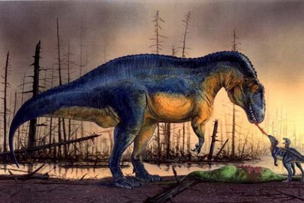 Мегалозавр кормит детёнышей