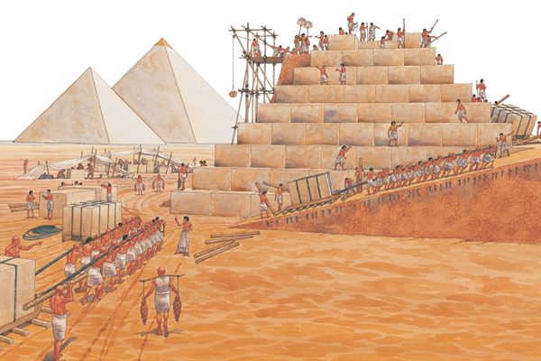 Египтяне строили пирамиды.